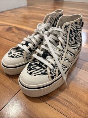 adidas Women's Cream & Black High-Top Platform Sneakers